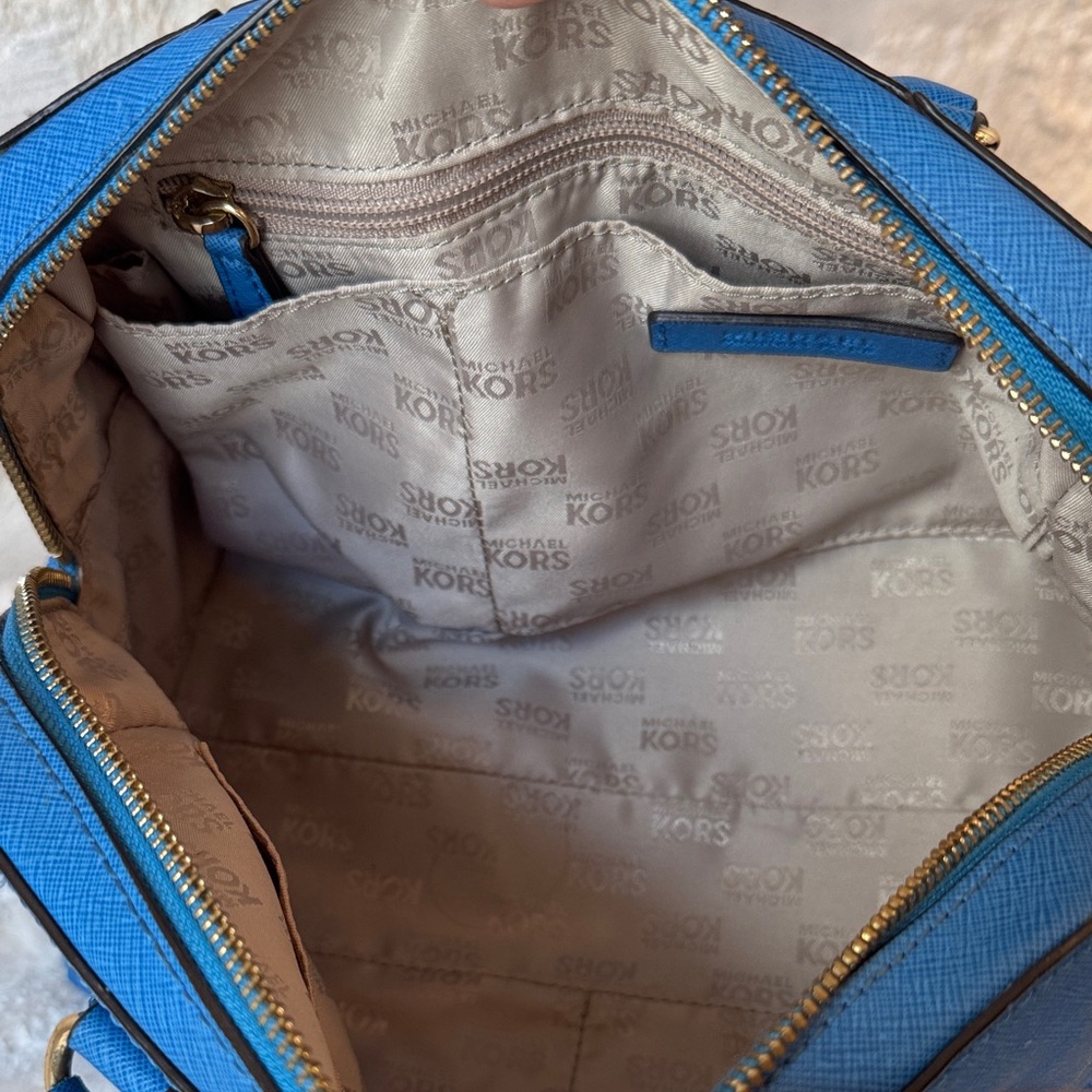 Michael Kors Cobalt Blue Satchel with Gold Accents - Picture 8 of 8
